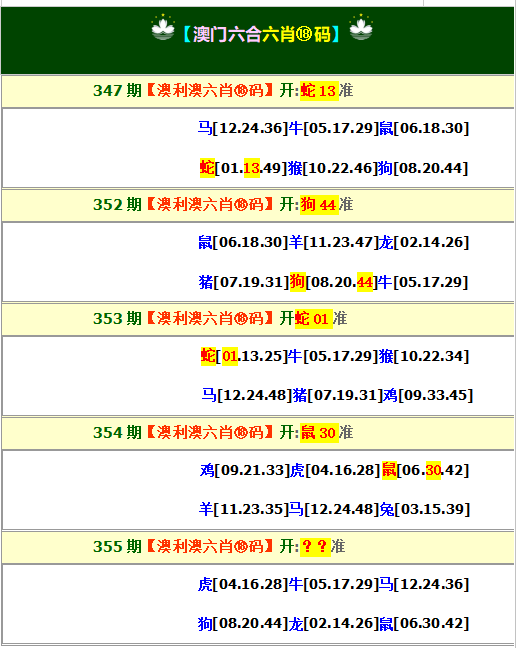 355期澳利澳六肖18码[图]