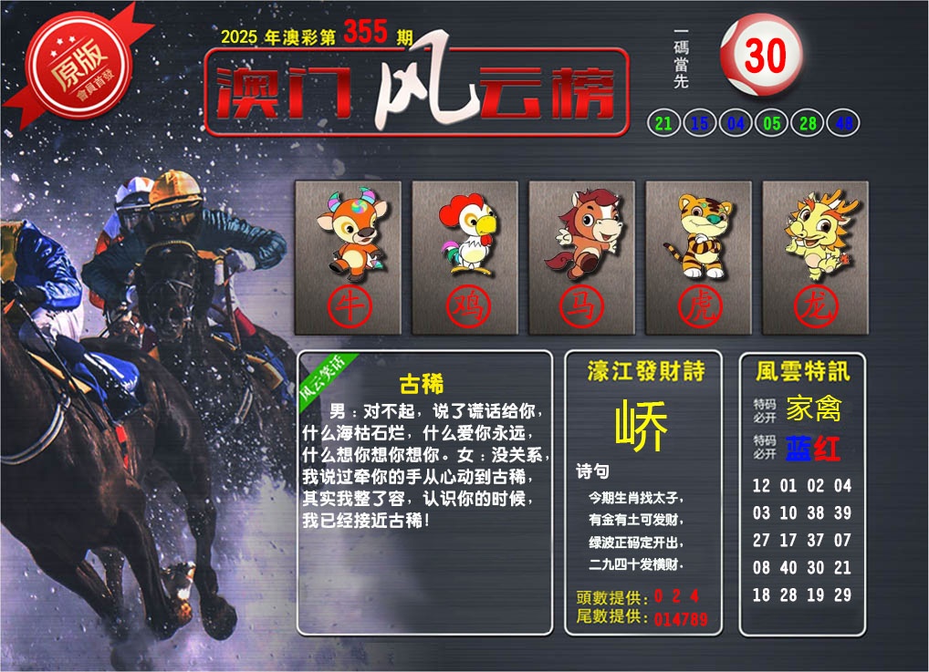355期澳门风云榜[图]